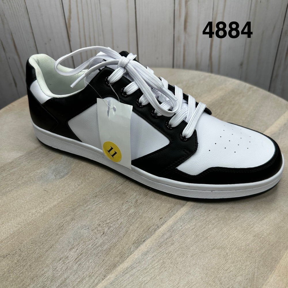 Guess Mens Sneakers Black White Low Top Lace Up Shoes Size 11